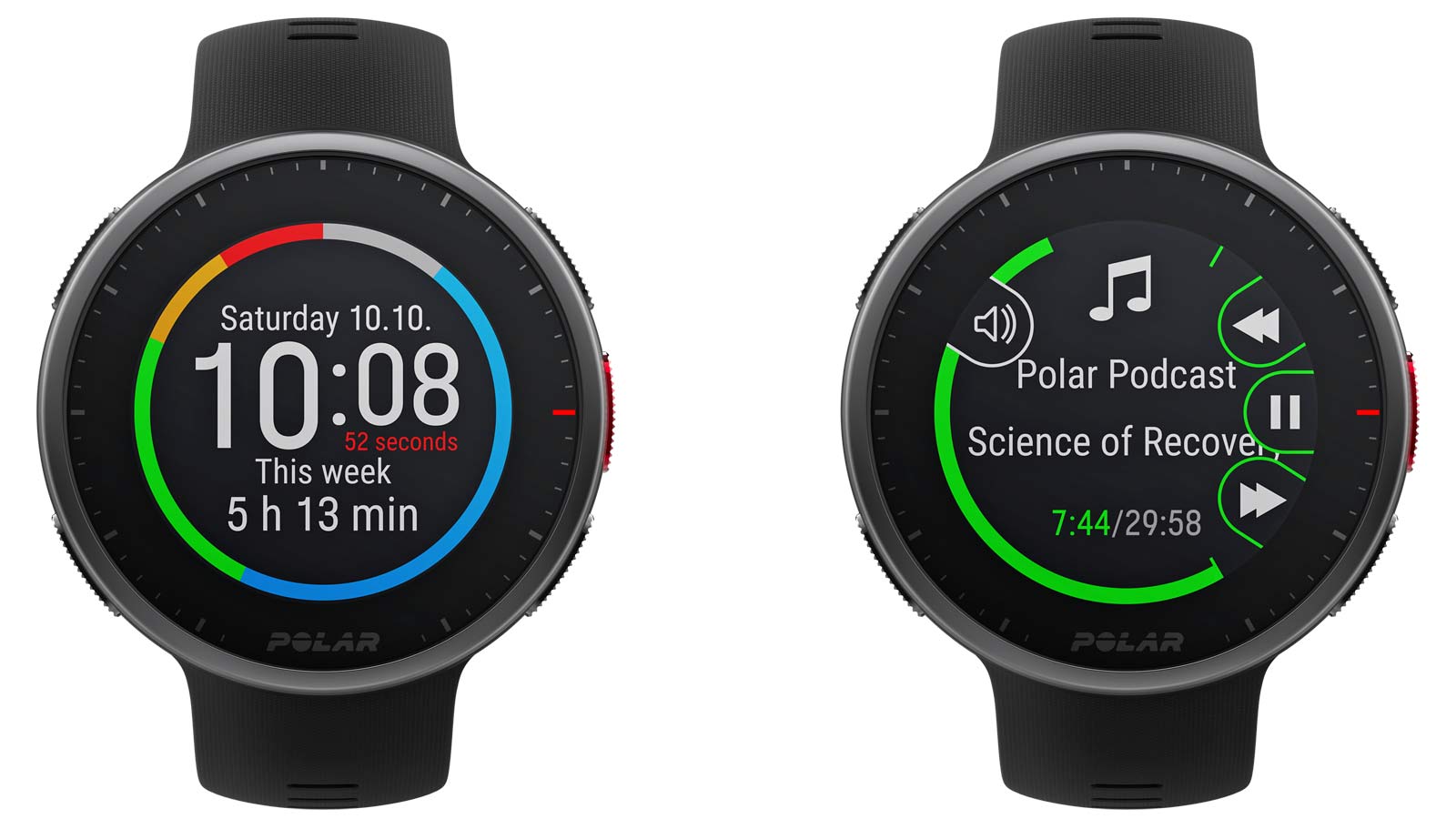 Polar Vantage V2 multi-sport GPS tracking training smartwatch, watch faces and music