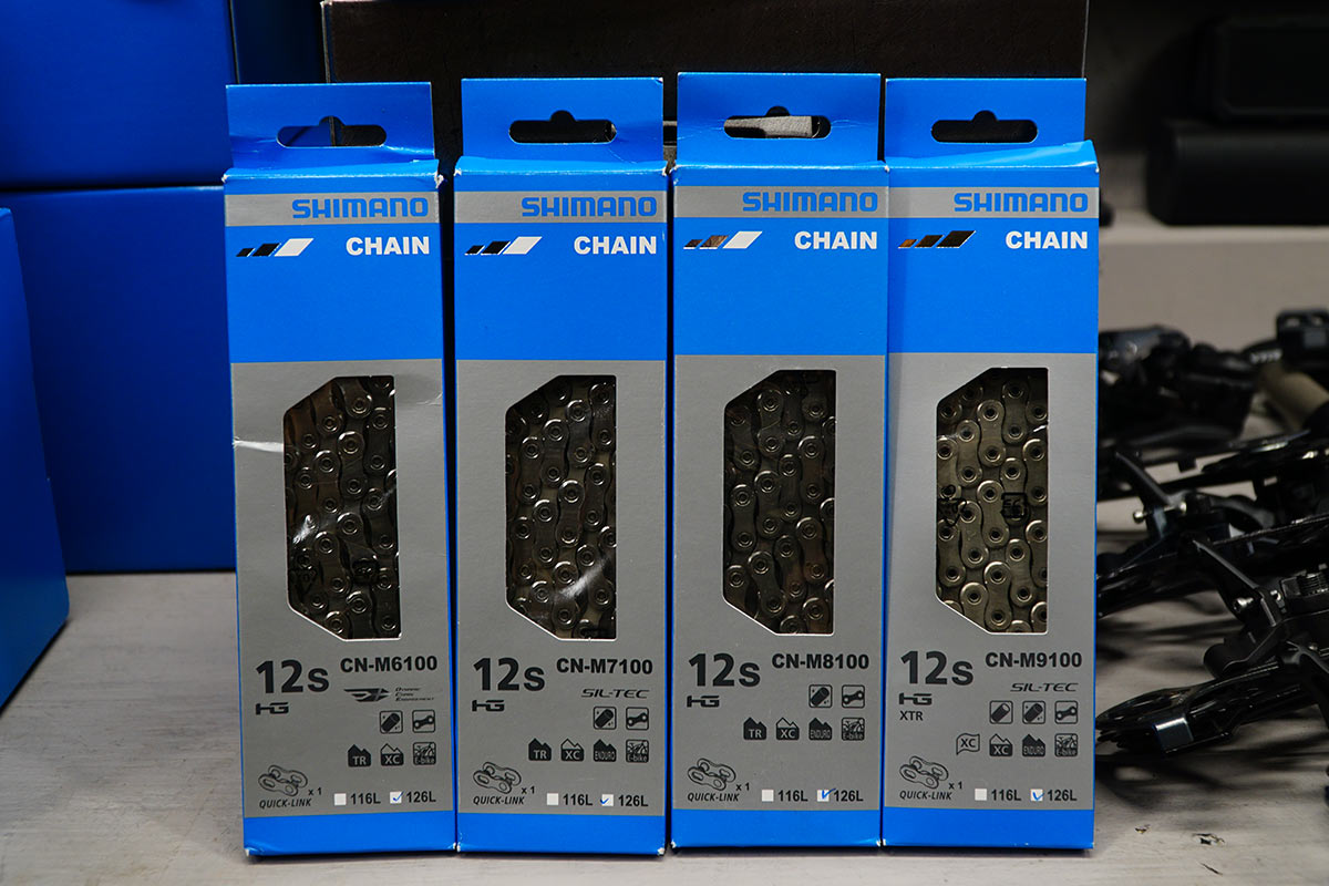 shimano 12 speed mountain bike chains comparison side by side