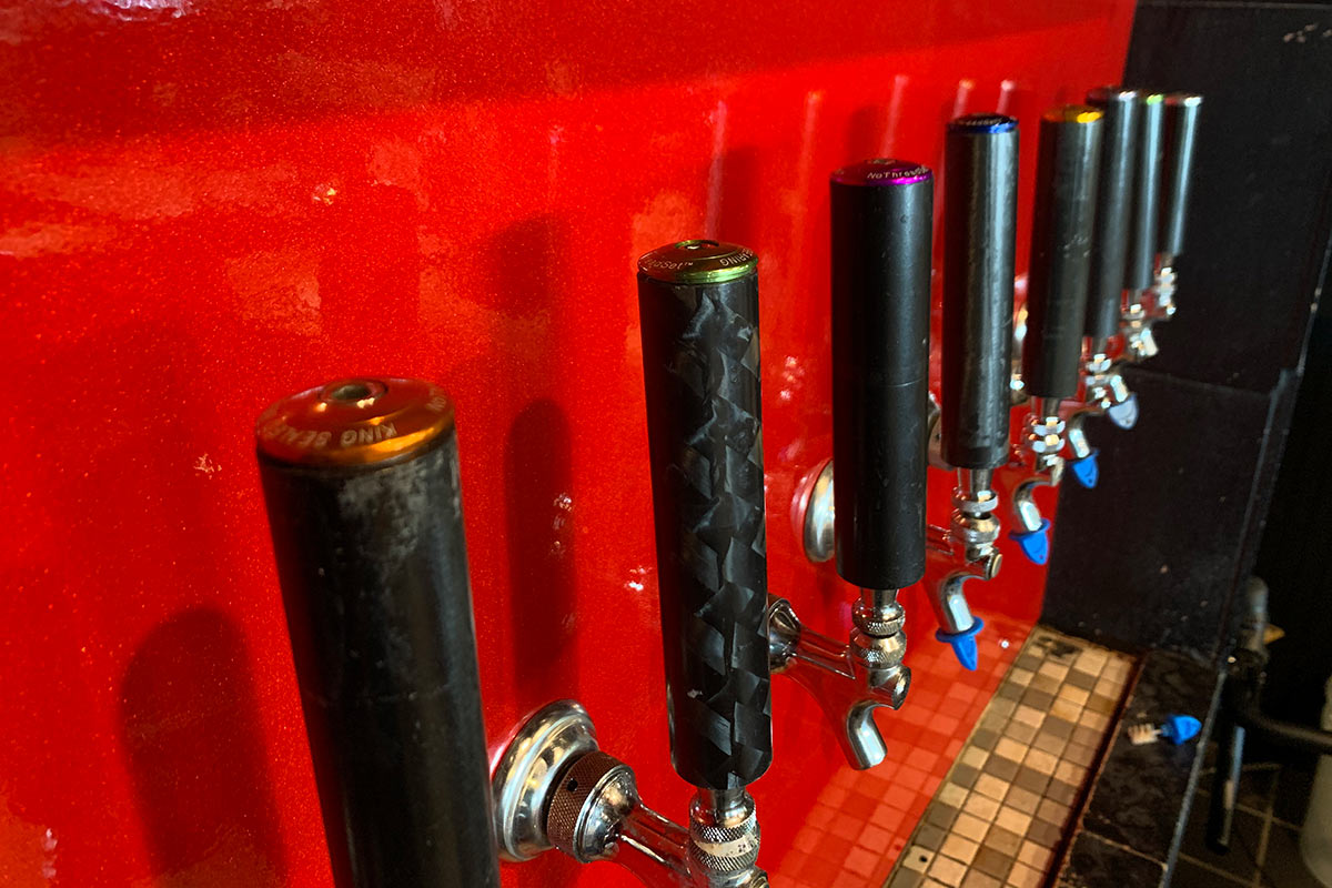 carbon fiber bicycle steerer tubes repurposed as beer tap handles