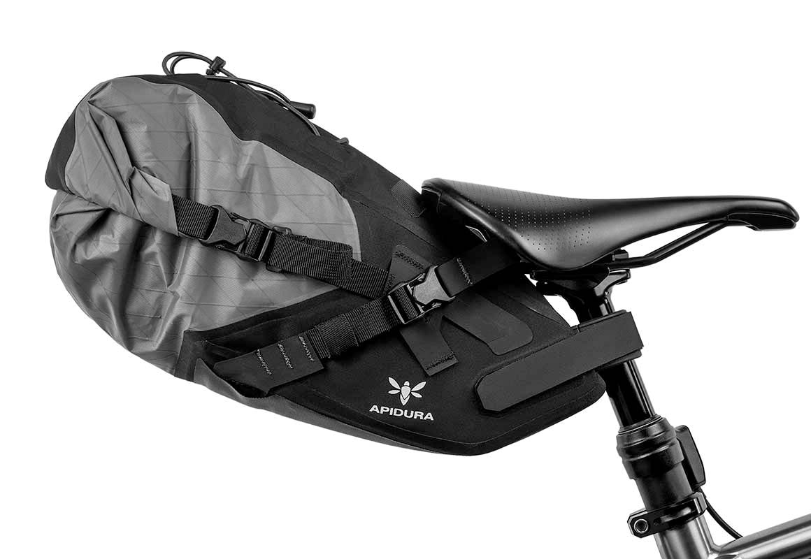 Apidura Backcountry bikepacking bags, updated lightweight waterproof off-road MTB adventure bike packs, saddle pack