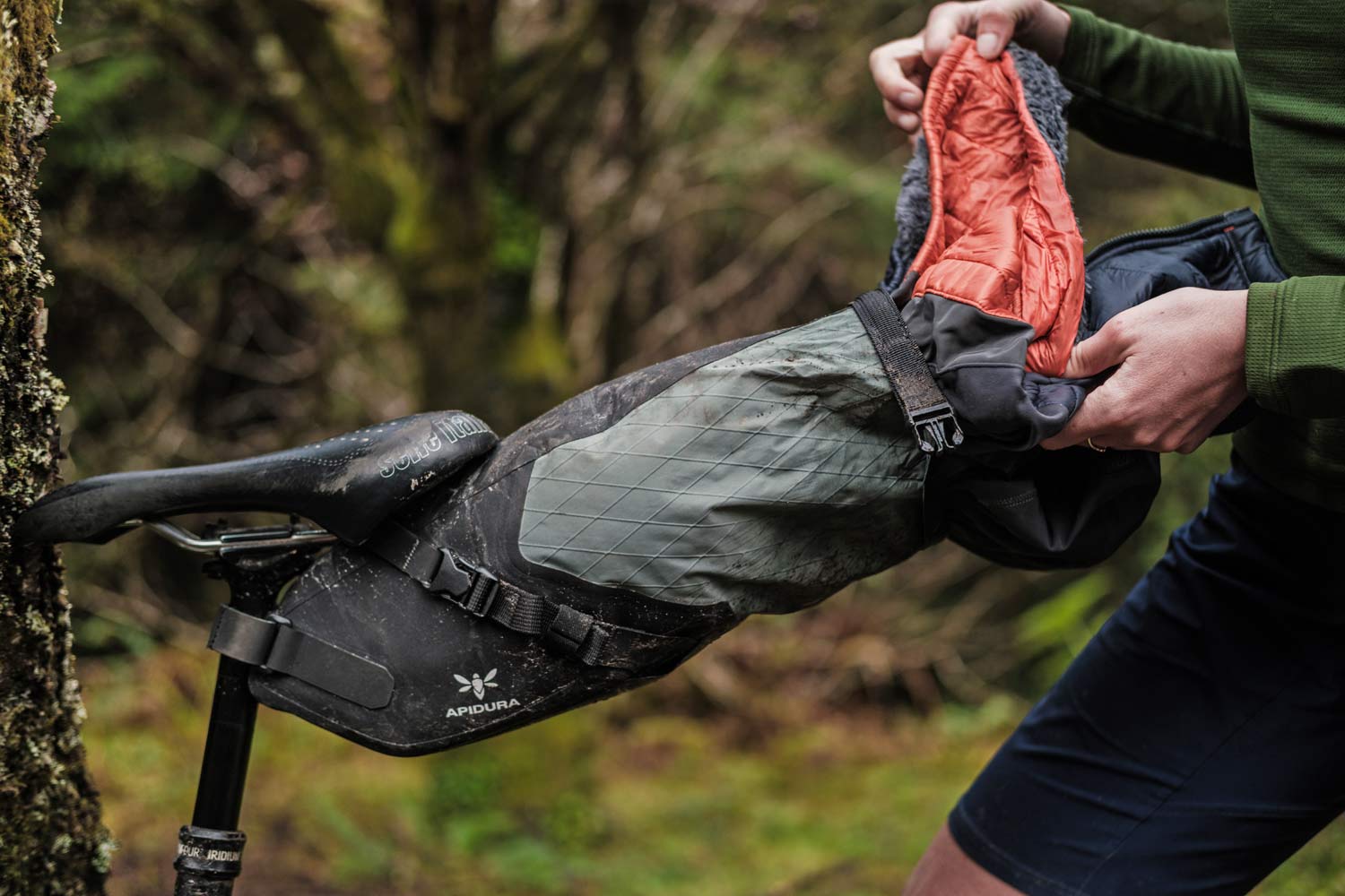 Apidura Backcountry bikepacking bags, updated lightweight waterproof off-road MTB adventure bike packs, weatherproof