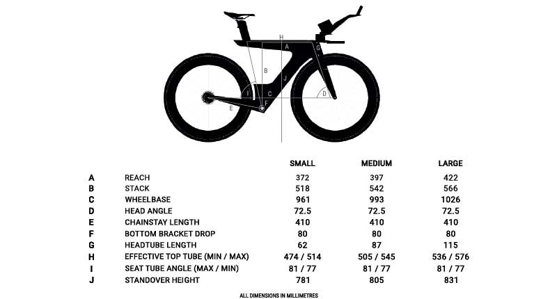 Reap Vulcan tri bike, UK-made carbon rim-brake triathlon beam bike, triathlon geometry
