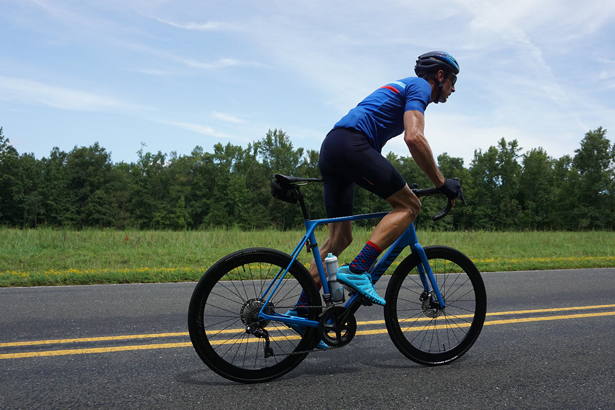 canyon endurace road bike review and riding action photos