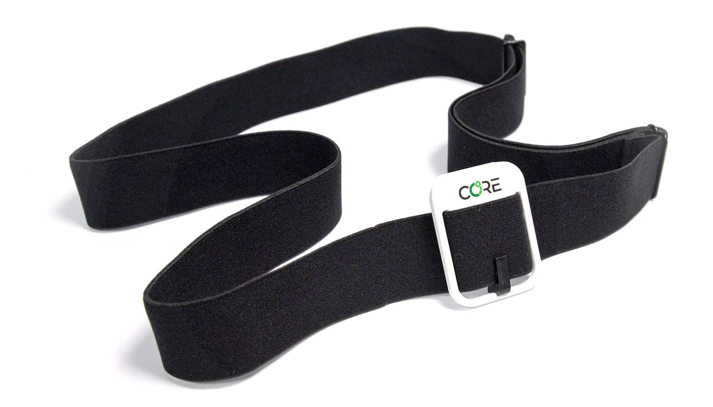 CORE Body Temperature Monitor, non-invasive internal body temp tracking to improve cycling performance, heart rate strap