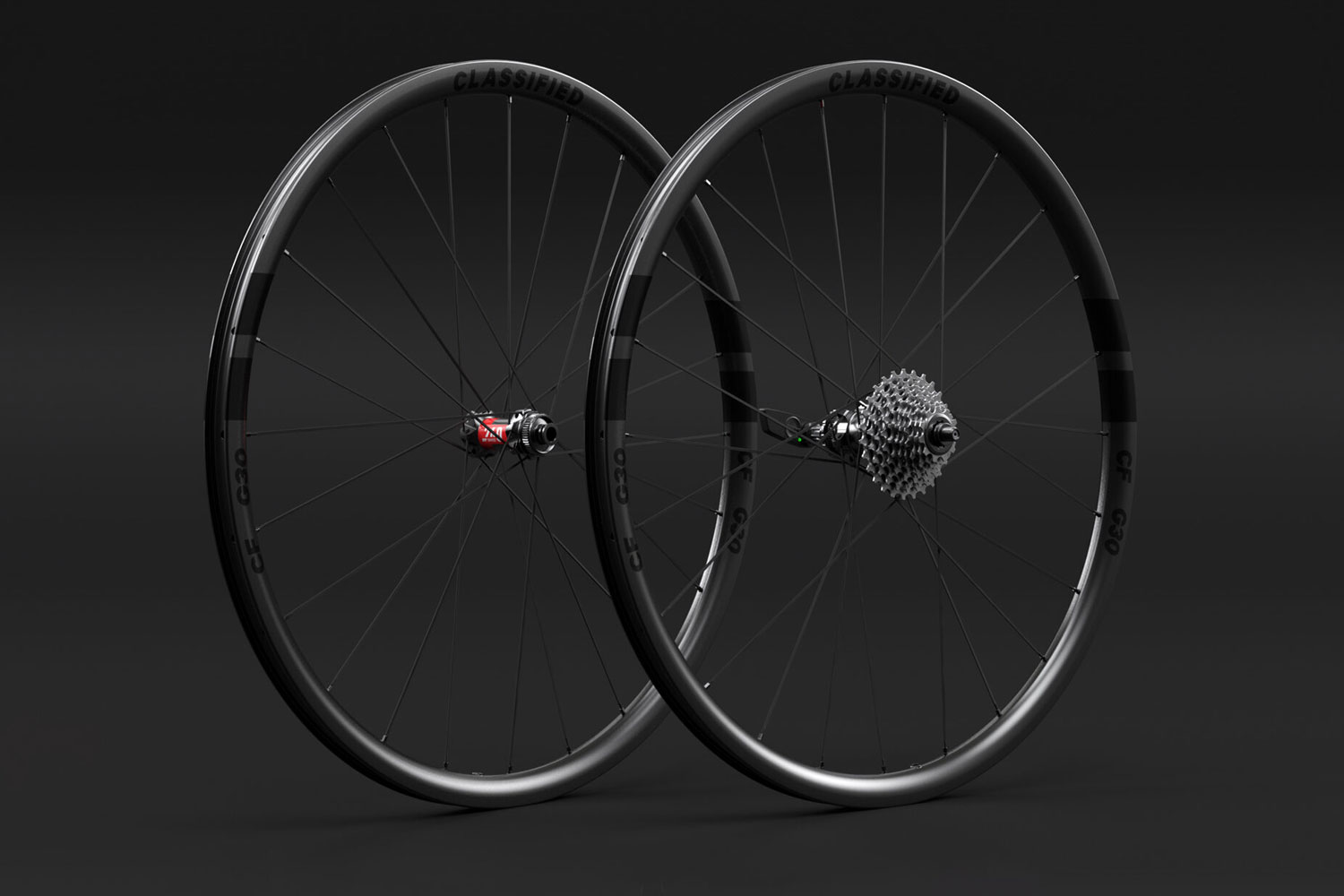 Classified Carbon Wheelsets, gravel & all-road wheels with wireless 2x internal gear hub built-in, 30mm gravel