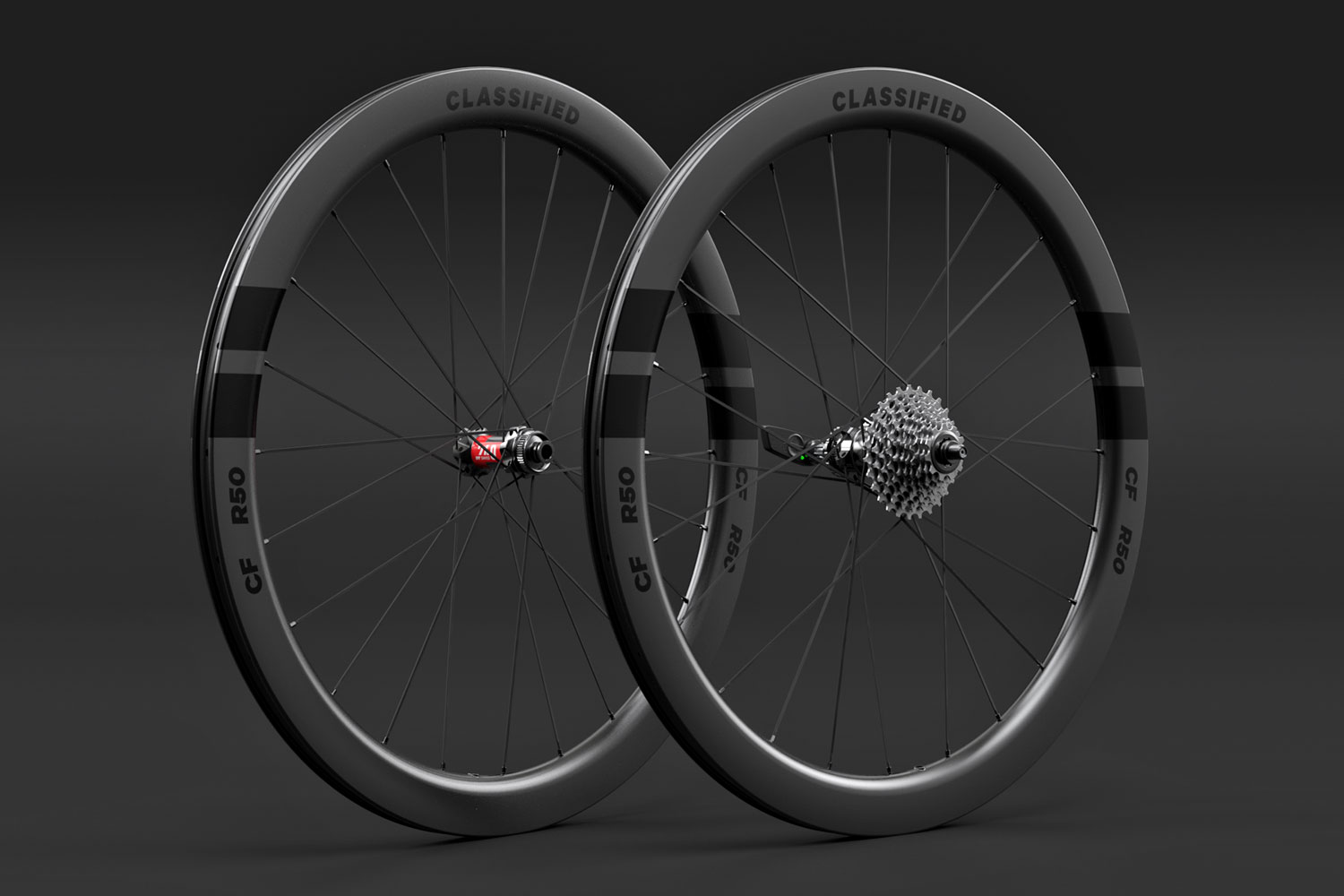 Classified Carbon Wheelsets, gravel & all-road wheels with wireless 2x internal gear hub built-in, 50mm aero road set