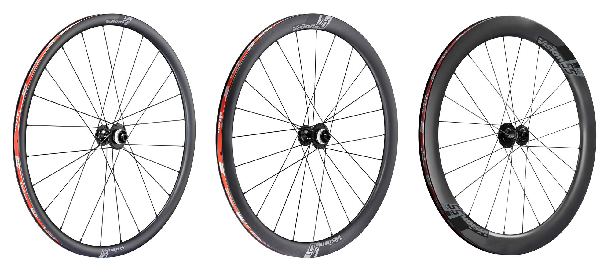 Vision TriMax Carbon 30mm 40mm 55mm deep tubeless Disc wheels
