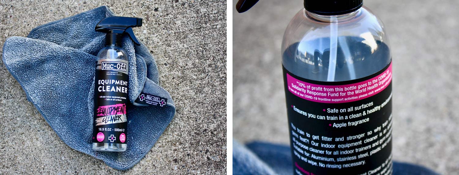 muc off equipment cleaner review for sanitizing indoor cycling trainer and workout gear