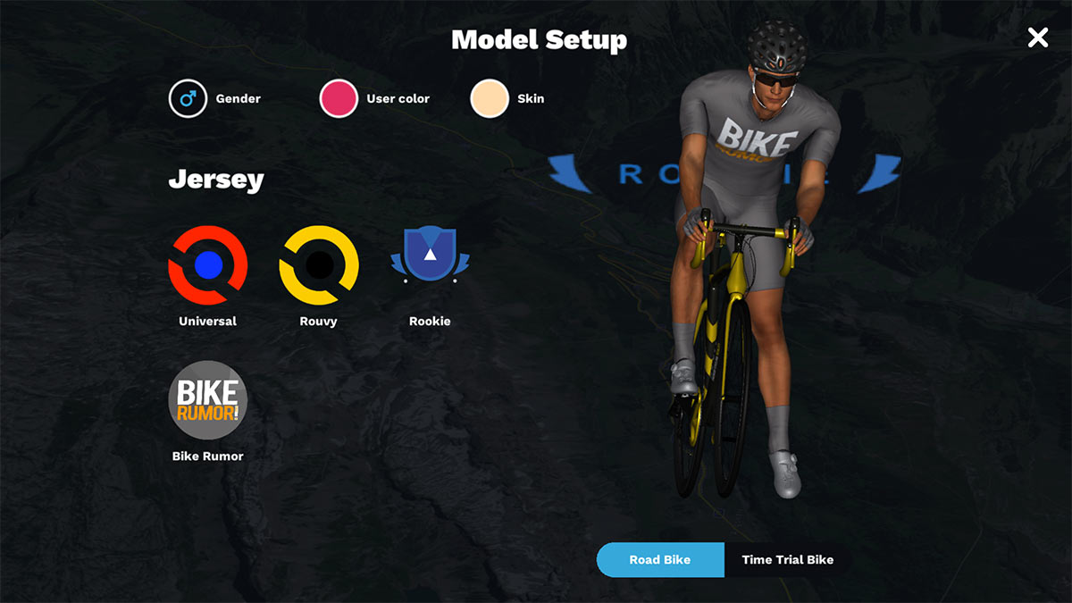 rouvy avatar customization for in game cyclist look
