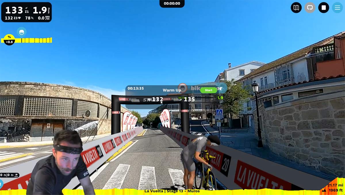 cycling avatar at start of rouvy TT stage 13 of 2020 Vuelta