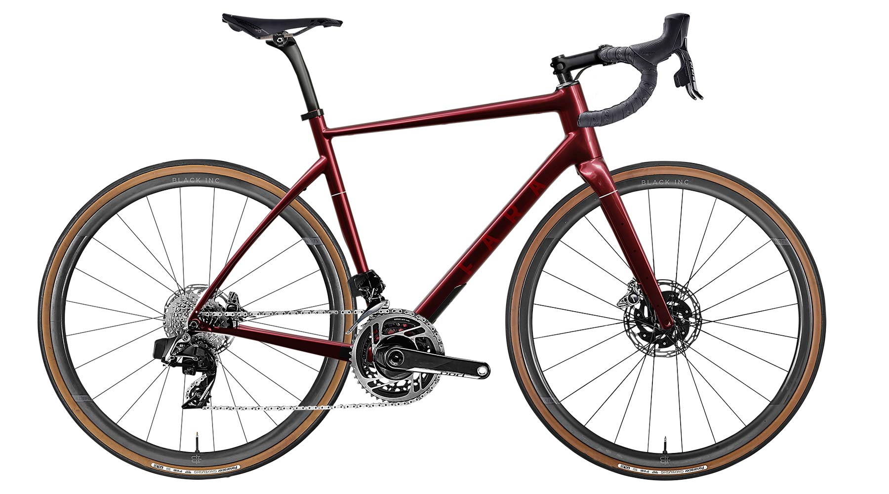 Fara F-AR all-road bike, carbon ultra-endurance all-road and gravel bike with integrated bikepacking bags, Red AXS