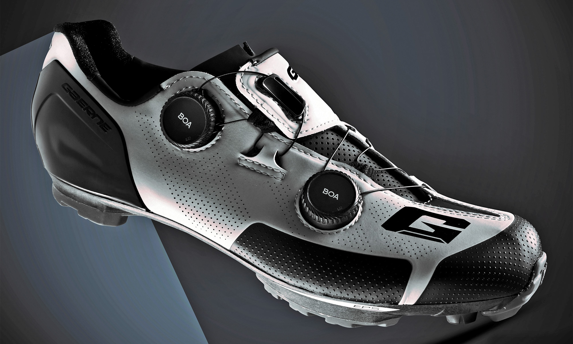 Gaerne G.SNX XC MTB shoes, top-tier race performance carbon cross-country mountain bike shoe, angled