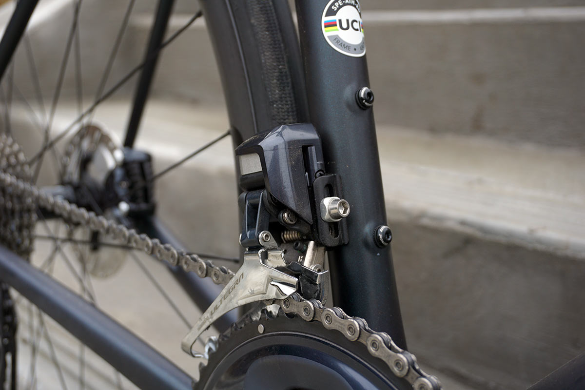 specialized aethos pro ultregra di2 road bike closeup frame details