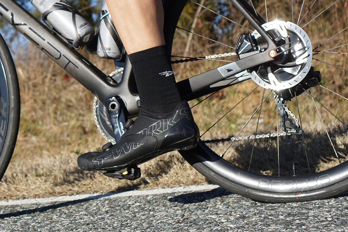 specialized s-works ares road cycling shoes being reviewed and ridden