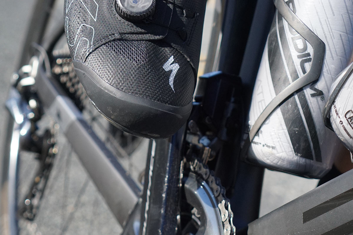 specialized s-works ares road cycling shoes being reviewed and ridden