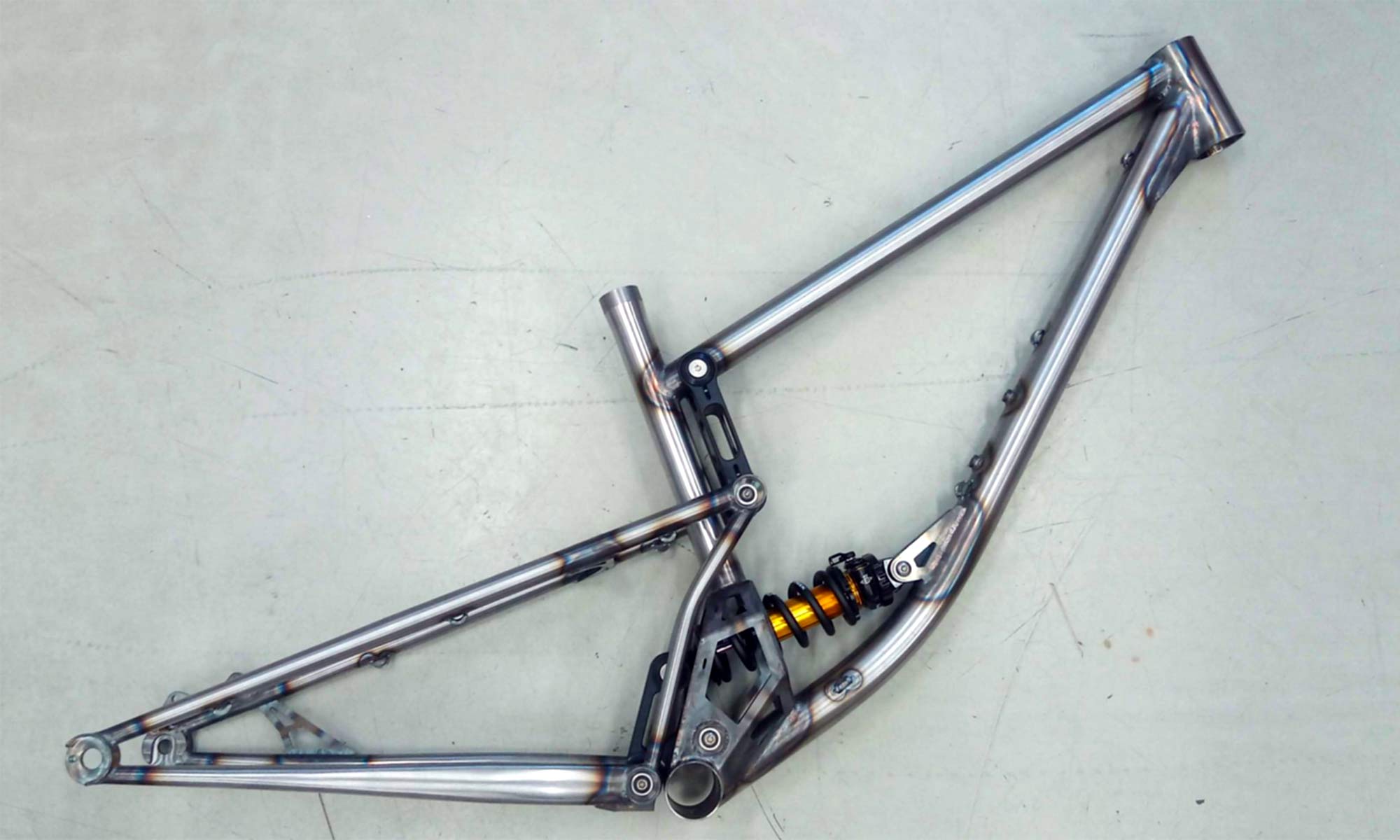 2021 Zoceli Naosm steel full-suspension enduro bike, 160mm travel handmade 29er all-mountain bike, raw frame