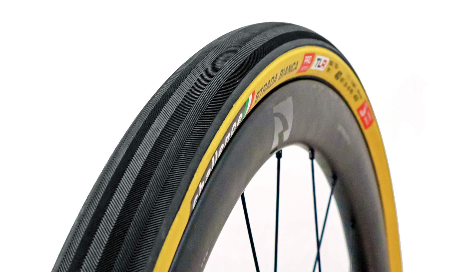 Challenge Strada Bianca 40 gravel tire, 700c 40mm high-volume all-road gravel bike tire, studio