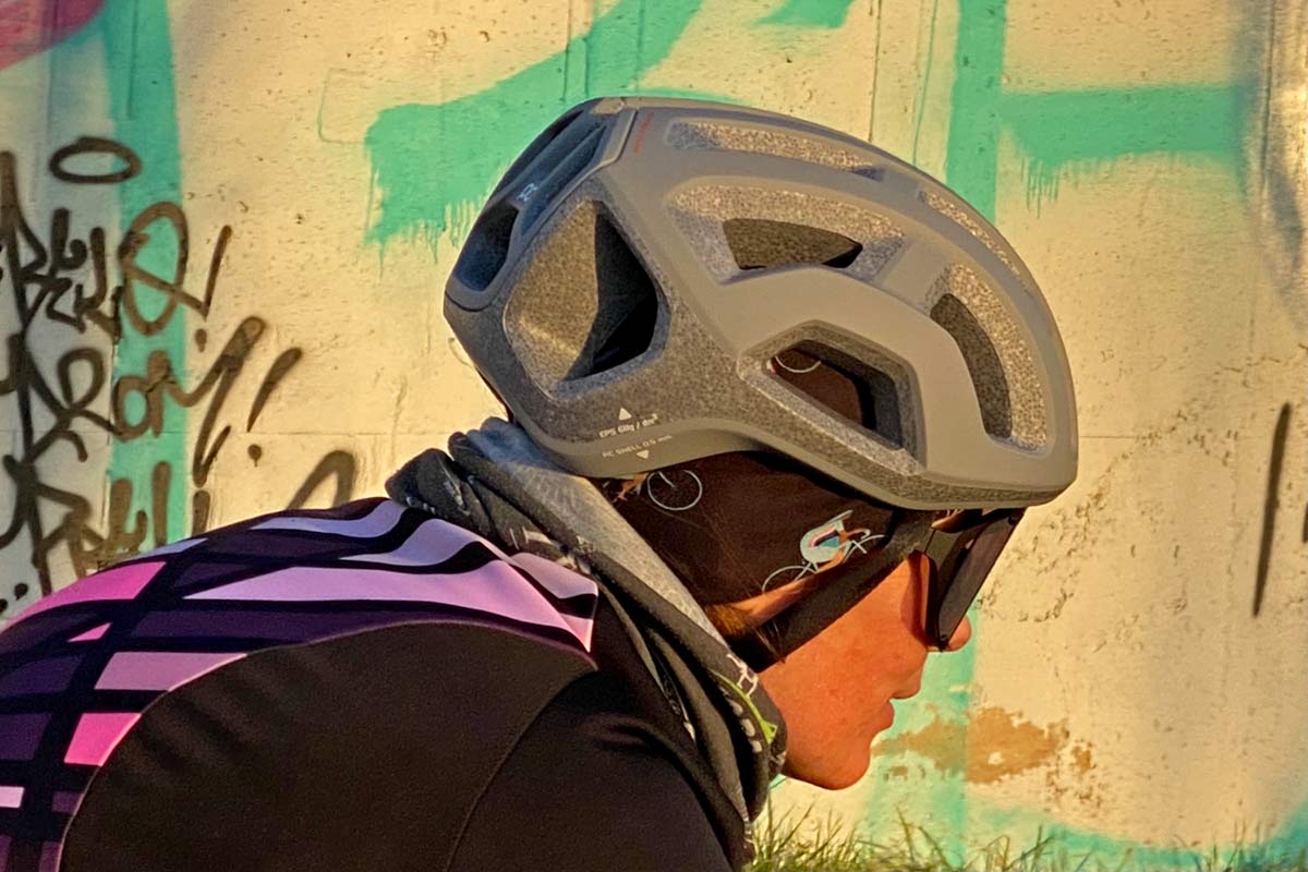 POC Ventral Lite ultralight helmet, fully vented lightweight 182g road bike helmet, side