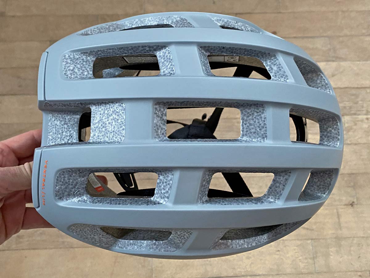 POC Ventral Lite ultralight helmet, fully vented lightweight 182g road bike helmet, top