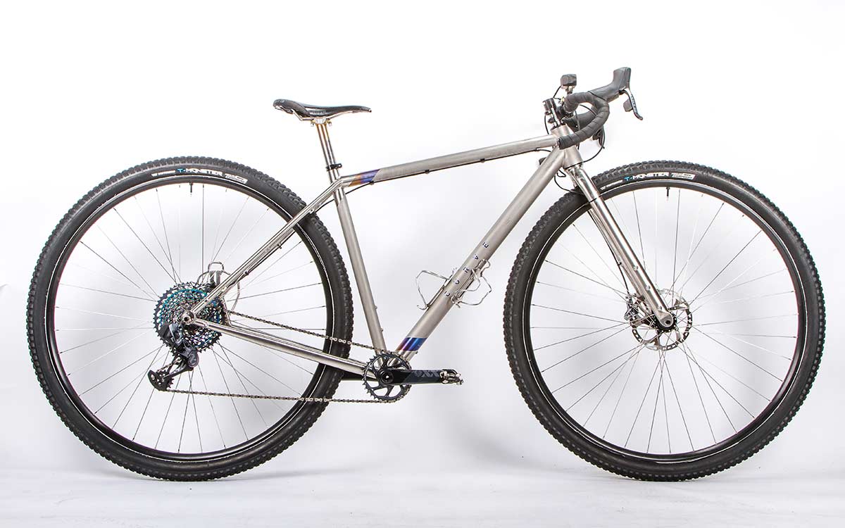 titanium 36" gravel bike curve cycling titanosaur