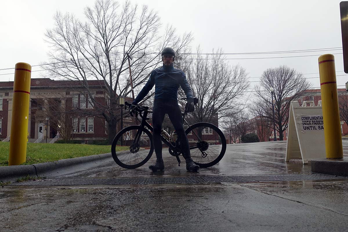 riding bikes in the freezing rain