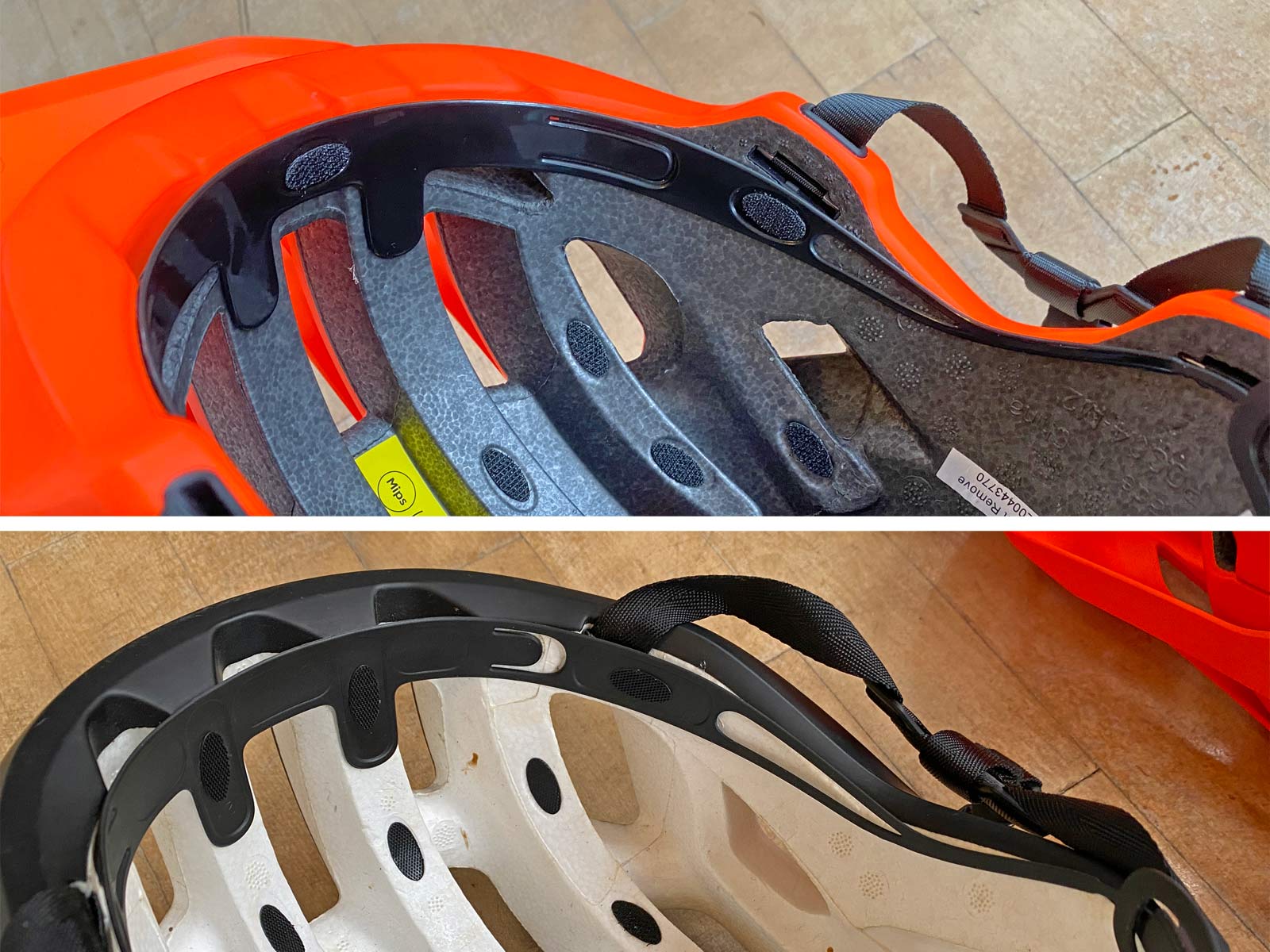 MIPS Integra helmet protection, anti-rotation low-friction layer insert tech, POC MIPS vs. SPIN