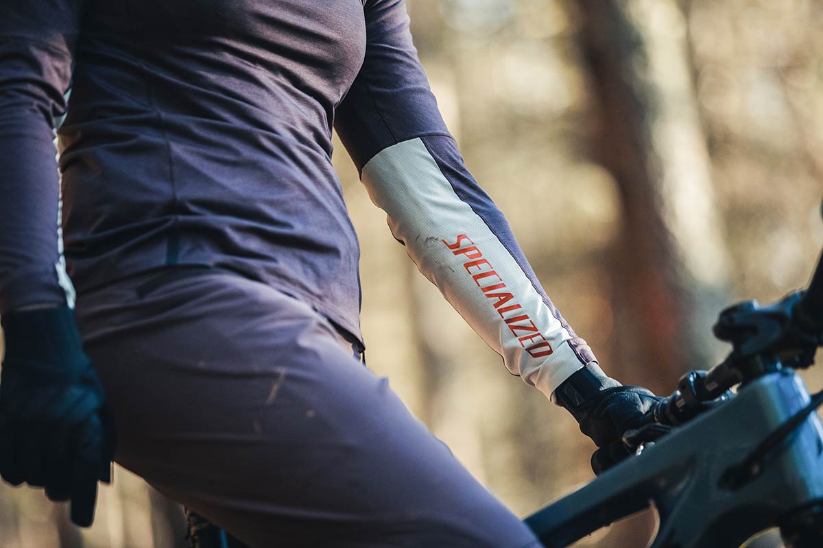 specialized trail series long sleeve jersey womens loud branding inside forearm