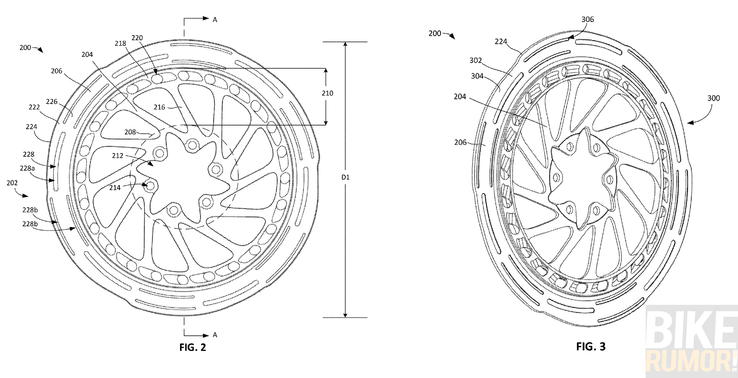 sram one piece brake rotor with dual layers patent drawing