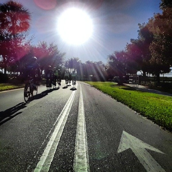 southwest florida bike ride into the sun