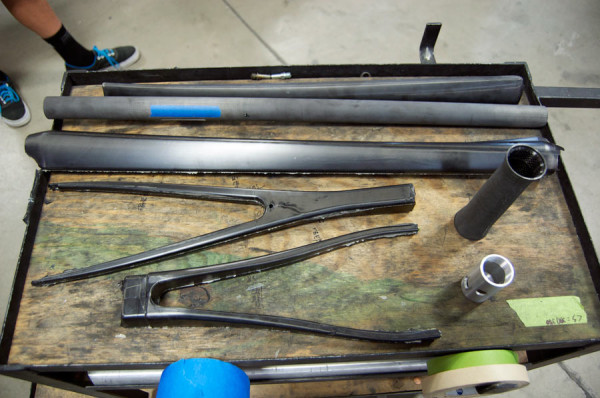 Alchemy Bicycles factory tour - carbon fiber bike frame parts and molds