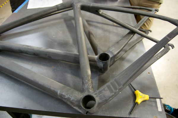 Alchemy Bicycles factory tour - carbon fiber bike frame finishing