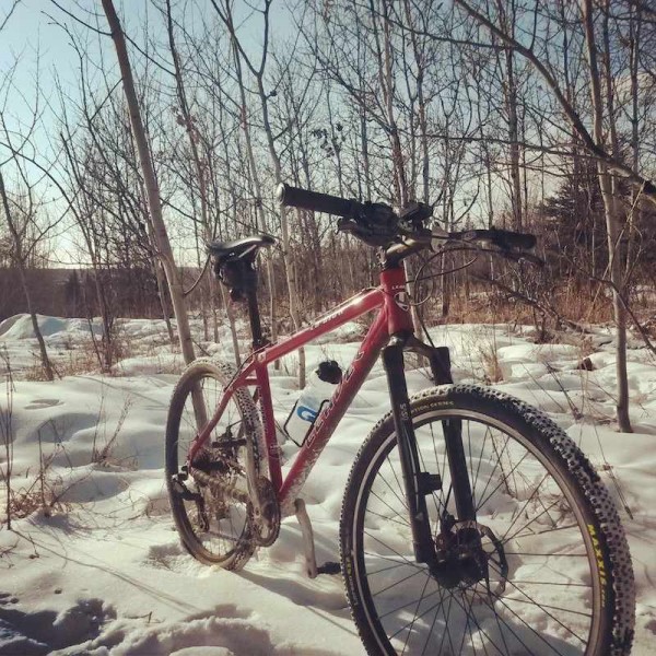 bikerumor pic of the day We are still riding in the snow out here in Calgary, Alberta and there is no end in sight!! Still fun riding in the Weaselhead in Glenmore Park.