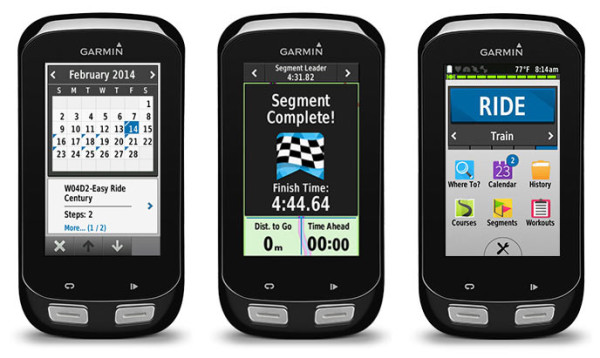 Garmin 1000 cycling computer with mapping software and smartphone connection