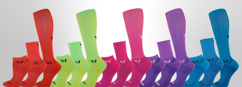 Swiftwick Aspire cycling running socks in bright colors