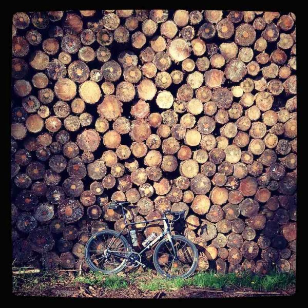 bikerumor pic of the day wood pile