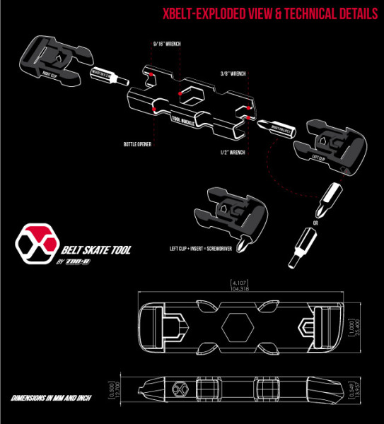 X-Belt Skate Belt Tool Expanded View