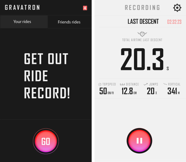 richie schley gravatron app recordd mountain bike ride air time and speed