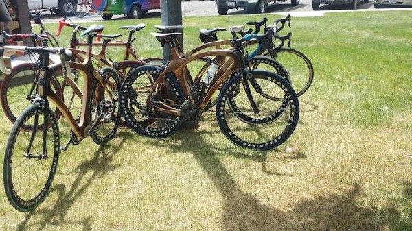 Bee's handmade wooden bikes at the Rupert Idaho century ride