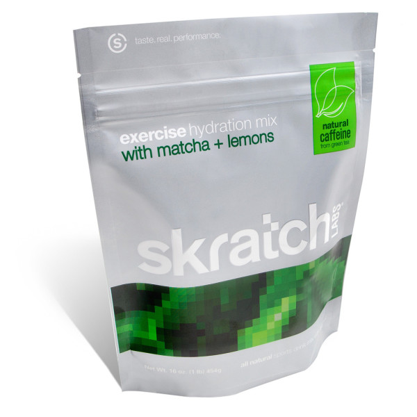 skratch labs excercise hydration matcha + lemons caffeine