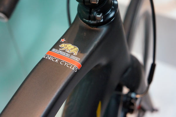 Hedrick Cycles Version4 carbon fiber road bike frameset - TOP HEAD TUBE LOGO