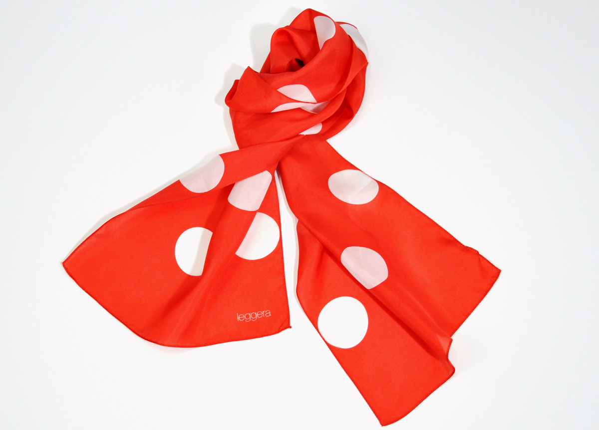 Premium Silk Polka Dot Neckerchief - Red