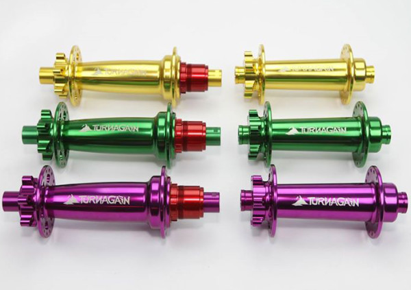 Turnagain Components purple green gold hubs fat bike borealis bikes
