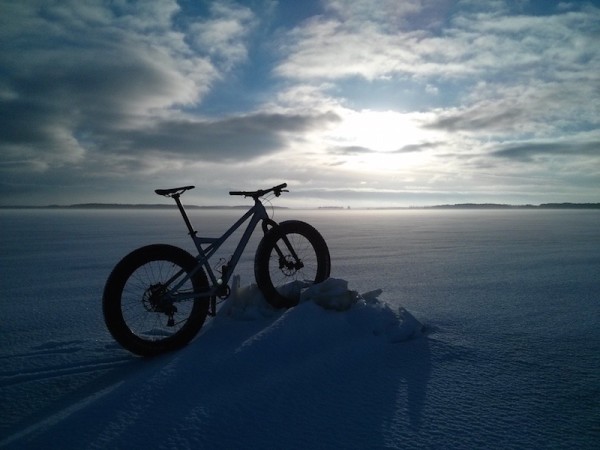 bikerumor pic of the day Fatbiking on a frozen sea in Finland