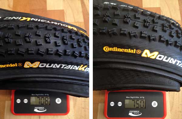 Continental Mountain King 2 tubeless ready protection mountain bike tires review and actual weights