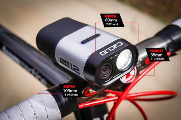 The Fly12 is a compact pov camera/headlight combo