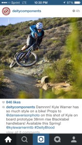 prototype Diety Components 38mm riser bar tested by Kyle Warner