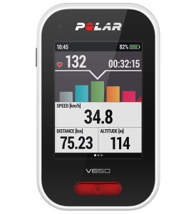 Polar V650 GPS cycling computer screen view 1