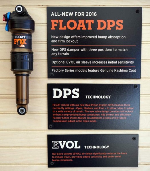 2016 Fox Float DPS air shock for mountain bikes