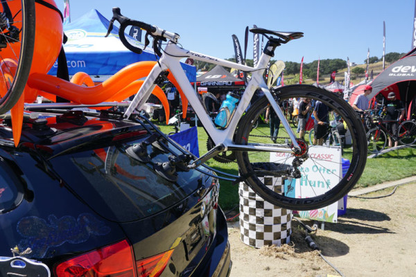 Seasucker Komodo machined alloy minimalist vehicle bike rack that attaches with suction cups