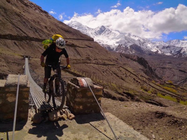 bikerumor pic of the day Taken a few days before the quake on the Annapurna Circuit in Nepal.  Taken on the Mustang side descending from Muktinath into Kali Ghandaki River gorge.